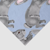 Blue Gray Bunny Rabbit Animal Pattern Baby Dusche Seidenpapier (Detail)
