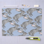 Blue Gray Bunny Rabbit Animal Pattern Baby Dusche Seidenpapier (Handwerk)