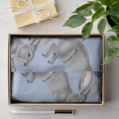 Blue Gray Bunny Rabbit Animal Pattern Baby Dusche Seidenpapier (Geschenk)