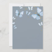 Blue Gray Butterfly Lieben im Bloom Brautparty Einladung (Rückseite)