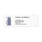 Blue Gray Cat Return Address (Vorne)