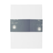 Blue Gray Chalkboard & Mason Jar String Lights Einladungsbanderole (Rückseitenbeispiel)
