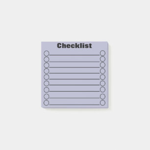 Blue Gray Checklist Post-it® Notes 3" x 3" Post-it Klebezettel
