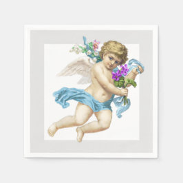 Blue Gray Cherub Angel Paper Napkin Serviette