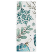 BLUE & GRAY CHRISTMAS BALLS & BOWS GESCHENKTÜTE FÜR WEINFLASCHEN (Rückseite)