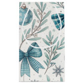 BLUE & GRAY CHRISTMAS BALLS & BOWS KLEINE GESCHENKTÜTE (Rückseite)