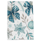 BLUE & GRAY CHRISTMAS BALLS & BOWS MITTLERE GESCHENKTÜTE (Rückseite)