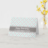 Blue Gray Circles Employee Anniversary Card Karte (Gelbe Blume)