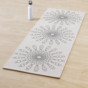 Blue Gray Cobblestone Sun Mandala 1 Sided Yoga Mat Yogamatte