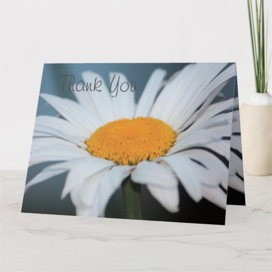 Blue Gray Daisy Vielen Dank Dankeskarte (Vorderseite)