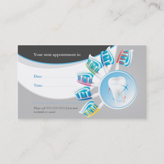 Blue Gray Dental | Zahnarzt Terminkarte (Rückseite)