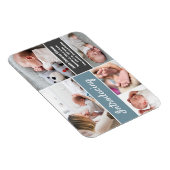 Blue gray Einführung Baby-Boy Foto Collage Magnet (Rechte Seite)