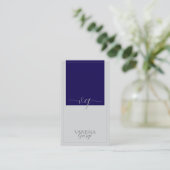 Blue Gray Elegant Niedlich Modernes Monogramm Cust Visitenkarte (Stehend Vorderseite)