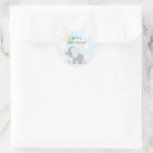 Blue Gray Elephant Baby Shower Stickers (Tasche)