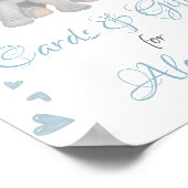 Blue Gray Elephant Geschenke & Cards Kinderduschze Poster (Ecke)