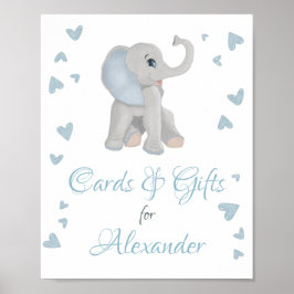 Blue Gray Elephant Geschenke & Cards Kinderduschze Poster