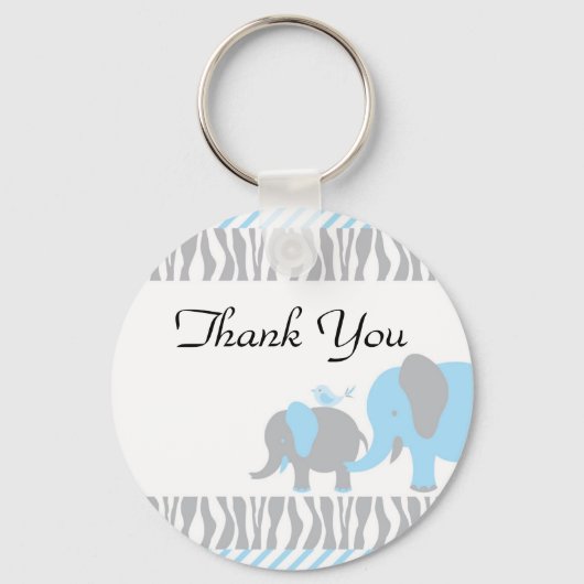 Blue & Gray Elephant Schlüsselanhänger (Vorderseite)