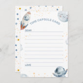 Blue Gray First Trip rund um die Sun Time Kapselka Einladung (Vorne/Hinten)