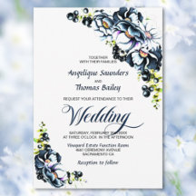 Blue Gray Floral Wedding