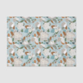 Blue Gray Floral Winter Magnolia Seidenpapier (Vorderseite)