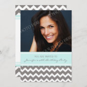 Blue Gray Foto 40. Geburtstag Party Einladungen (Vorne/Hinten)