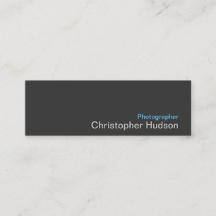 Blue Gray Fotograf Standard Slim Business Card Mini Visitenkarte