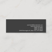 Blue Gray Fotograf Standard Slim Business Card Mini Visitenkarte (Rückseite)