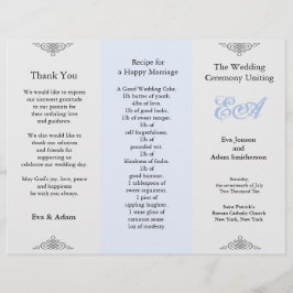 Blue Gray für das Hochzeitsprogramm