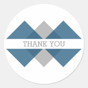 Blue Gray Geometric Triad Danke Stickers