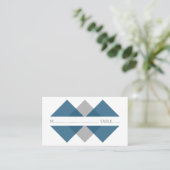 Blue Gray Geometric Triad Platzkarte (Stehend Vorderseite)