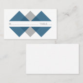 Blue Gray Geometric Triad Platzkarte (Vorne/Hinten)