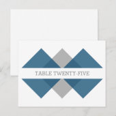 Blue Gray Geometric Triad Tischnummer Postkarte (Vorne/Hinten)