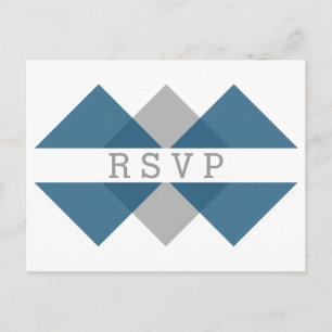 Blue Gray Geometric Triad UAWG Postcard Einladungspostkarte