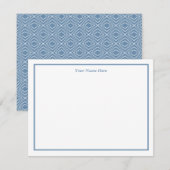 Blue Gray Geometrical Design Personal Note Card Mitteilungskarte (Vorne/Hinten)