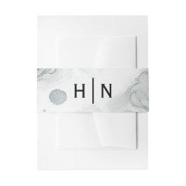 Blue Gray & Gold Beachy Watercolor Beach Hochzeit Einladungsbanderole