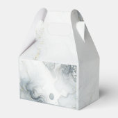 Blue Gray & Gold Beachy Watercolor Beach Hochzeit Geschenkschachtel (Rückseite)