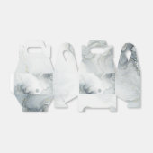 Blue Gray & Gold Beachy Watercolor Beach Hochzeit Geschenkschachtel (Ungefaltet)