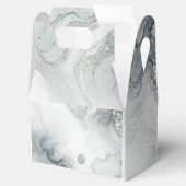 Blue Gray & Gold Beachy Watercolor Beach Hochzeit Geschenkschachtel (Geöffnet)