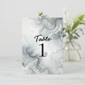 Blue Gray Gold Beachy Watercolor Beach Numbers Einladung (Stehend Vorderseite)
