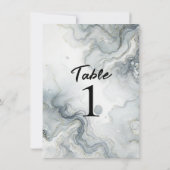 Blue Gray Gold Beachy Watercolor Beach Numbers Einladung (Rückseite)