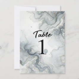 Blue Gray Gold Beachy Watercolor Beach Numbers Einladung