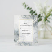 Blue Gray & Gold Beachy Watercolor Beach UAWG Einladung (Stehend Vorderseite)