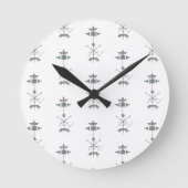 Blue Gray Green Geometric-Modern Pattern Runde Wanduhr (Vorderseite)