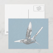 Blue Gray Hummingbird Postkarte (Vorne/Hinten)