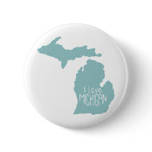 Blue Gray I Liebe Michigan Silhouette