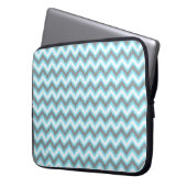 Blue Gray Ikat Zickzack Zigzags Laptopschutzhülle (Vorderseite Links)