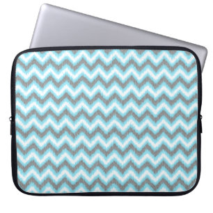 Blue Gray Ikat Zickzack Zigzags Laptopschutzhülle