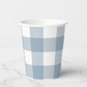 Blue Gray Karos Buffalo Gingham Kariertes Muster Pappbecher (Links)