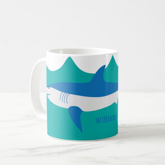Blue Gray Mako Shark Tasse (Vorderseite Links)