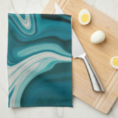 Blue & Gray Marble Geschirrtuch (Viertel Falte)